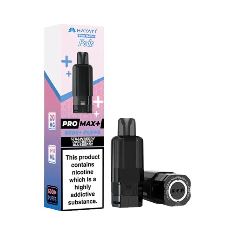 Hayati Pro Max Plus Vape Pods Straw Raspberry Blueberry Flavour