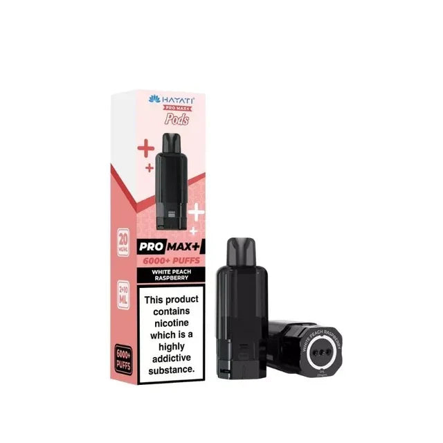 Hayati Pro Max Plus 6K Pods White Peach Raspberry