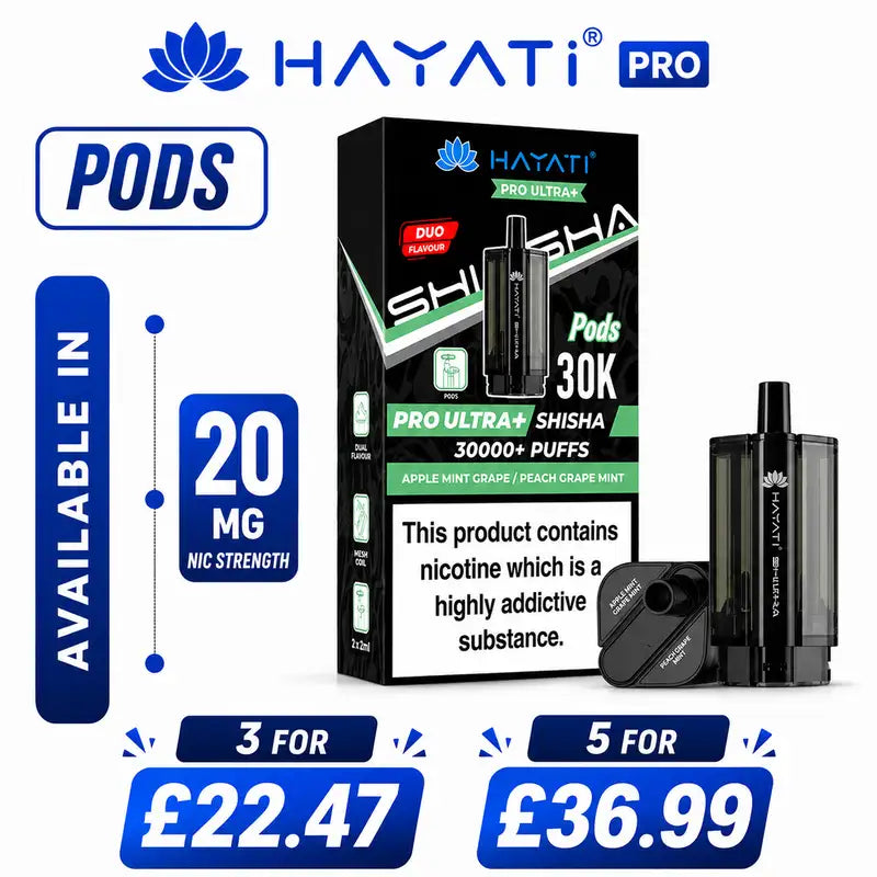 Hayati Pro Ultra Plus Shisha 30K Prefilled Pods